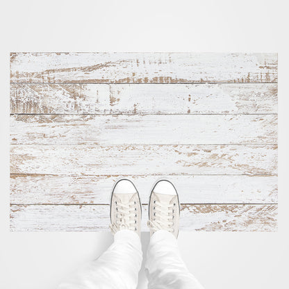 Vinilo Alto Tránsito Modelo Madera Vintage Blanco 100x100cm - ATM001