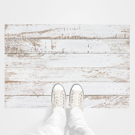 Vinilo Alto Tránsito Modelo Madera Vintage Blanco 100x100cm - ATM001