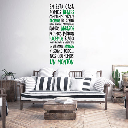 Vinilo Decorativo Frase - En esta casa.. - VDC025