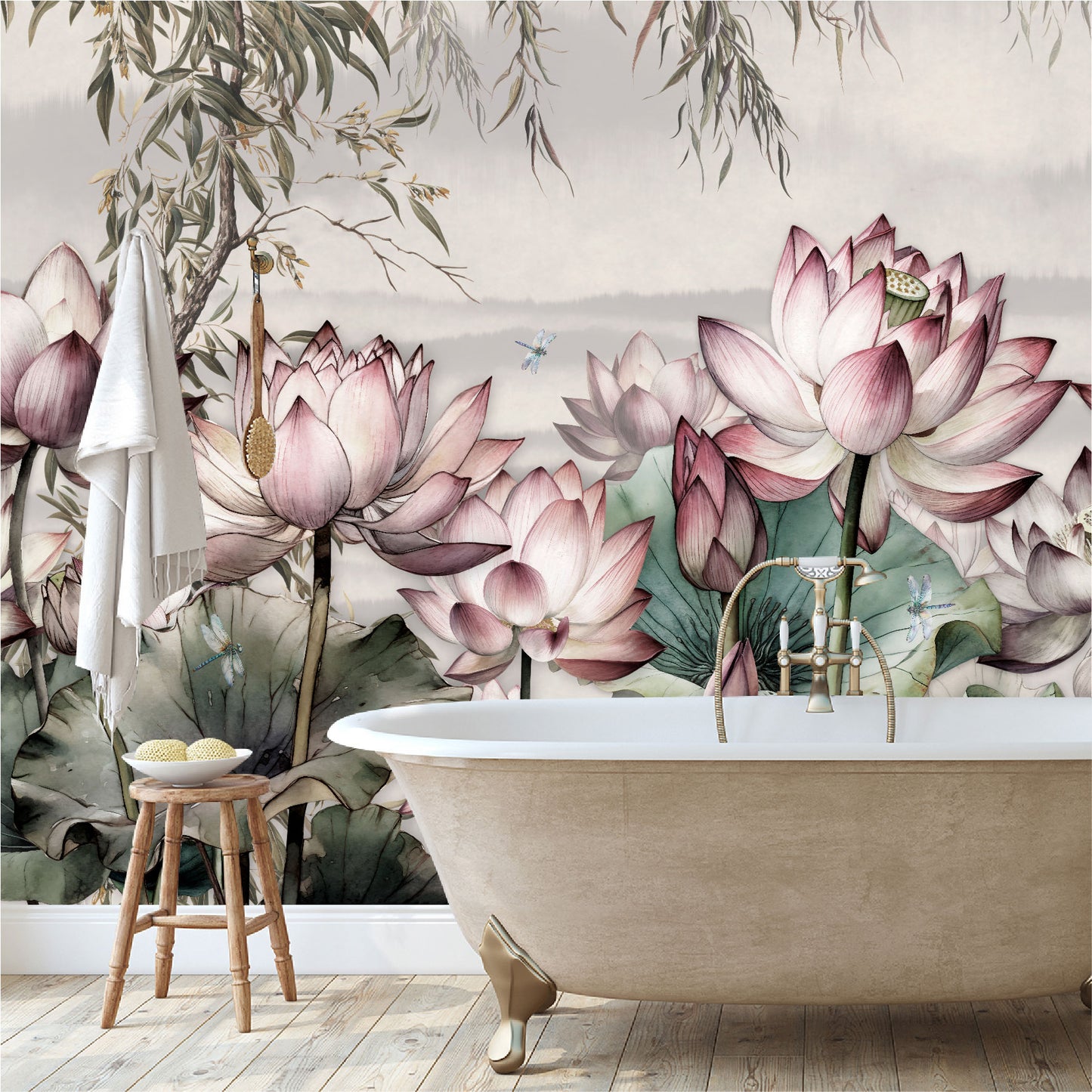 Mural Tropical Flores de Loto - MT391