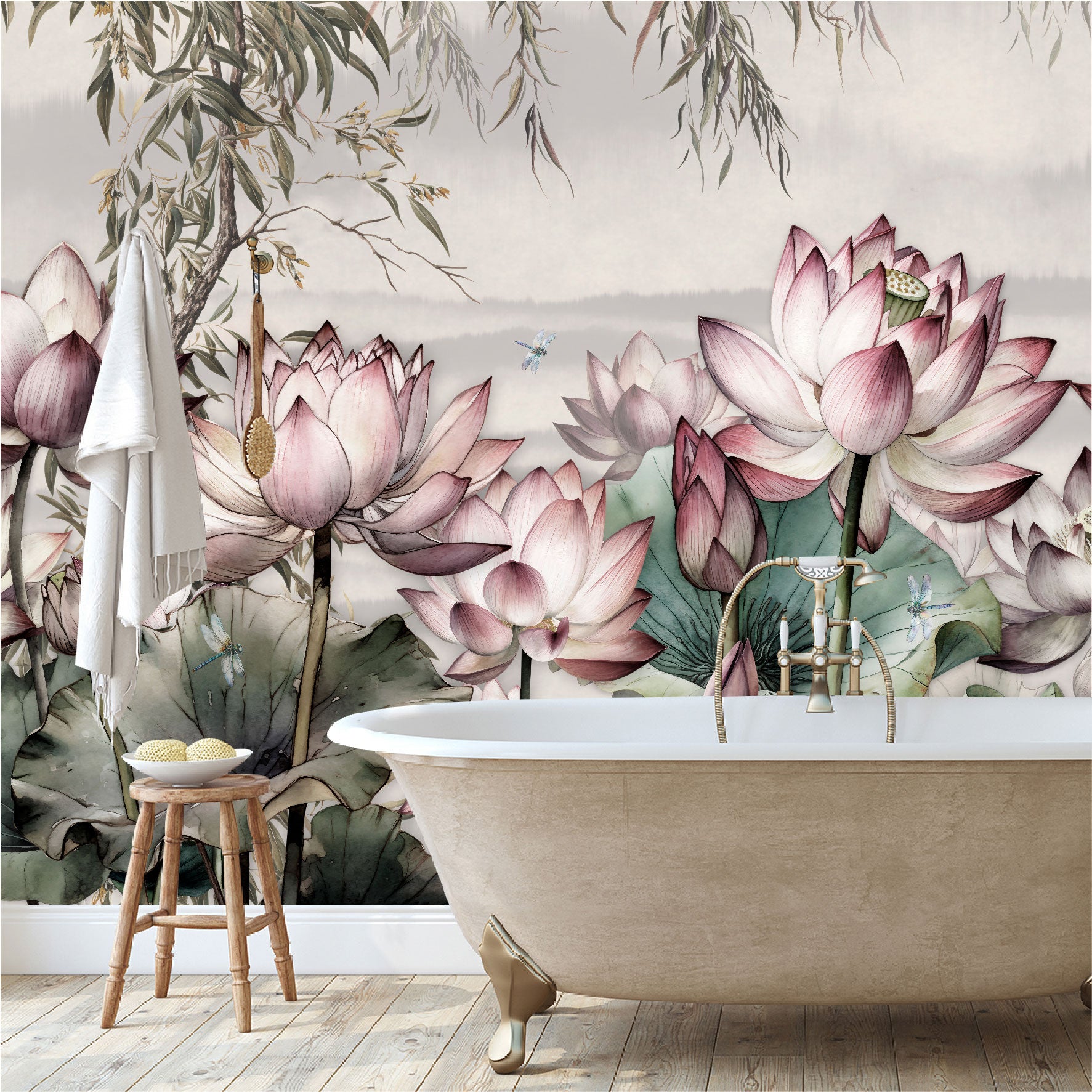 Mural Tropical Flores de Loto - MT391