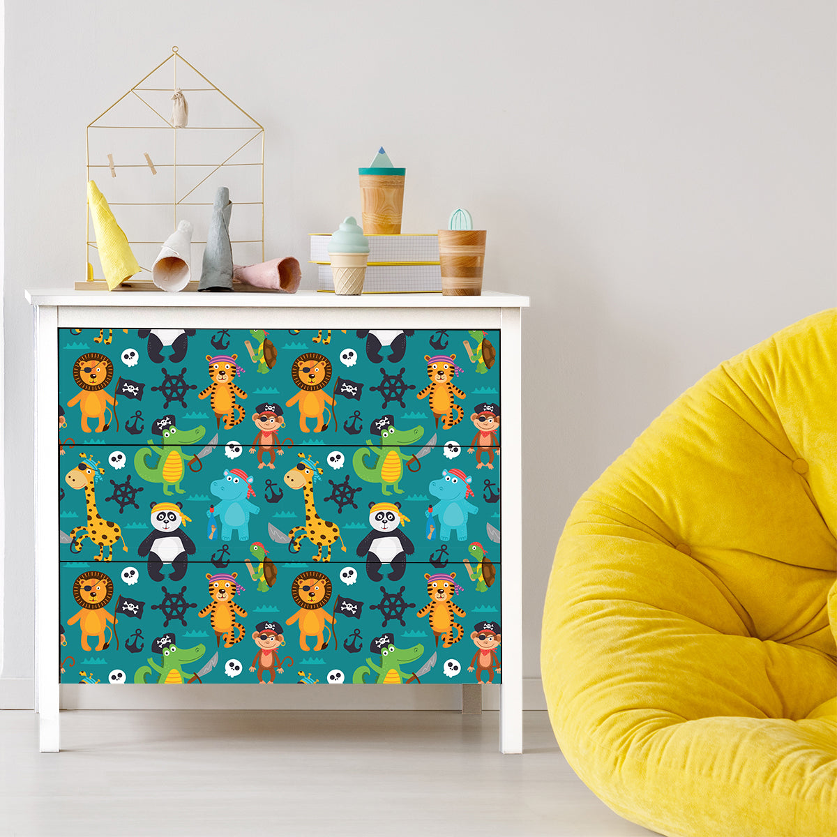 Vinilo para Muebles Animales Piratas - MI013