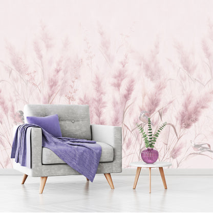 Mural Plumas Rosas - MT559