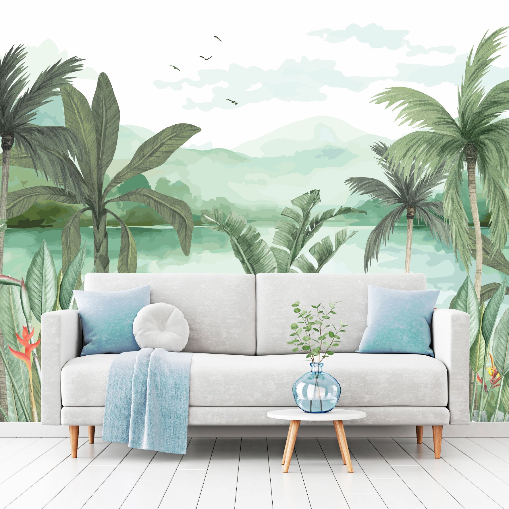 Mural Jungla Tropical Acuarelada - MT573