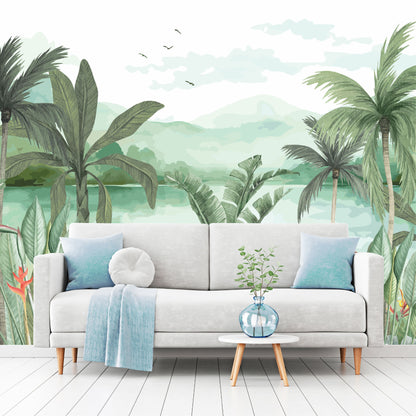 Mural Jungla Tropical Acuarelada - MT573