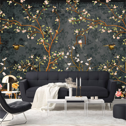 Mural Campestre Inglés Gris Oscuro - Negro - MT375