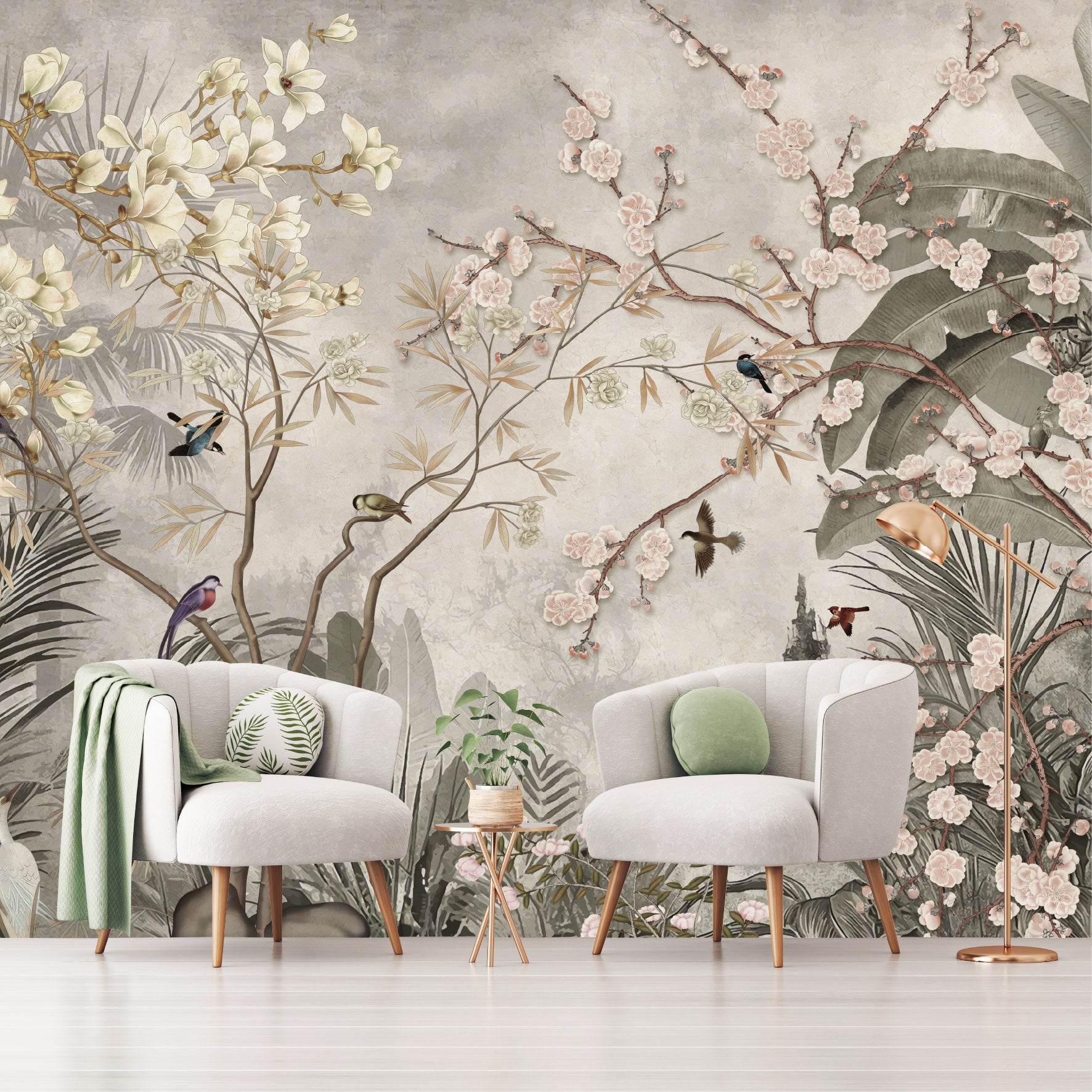 Mural Tropical Jardín Vintage - MT584