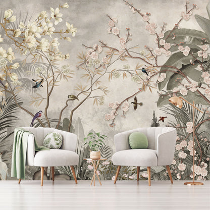 Mural Tropical Jardín Vintage - MT584