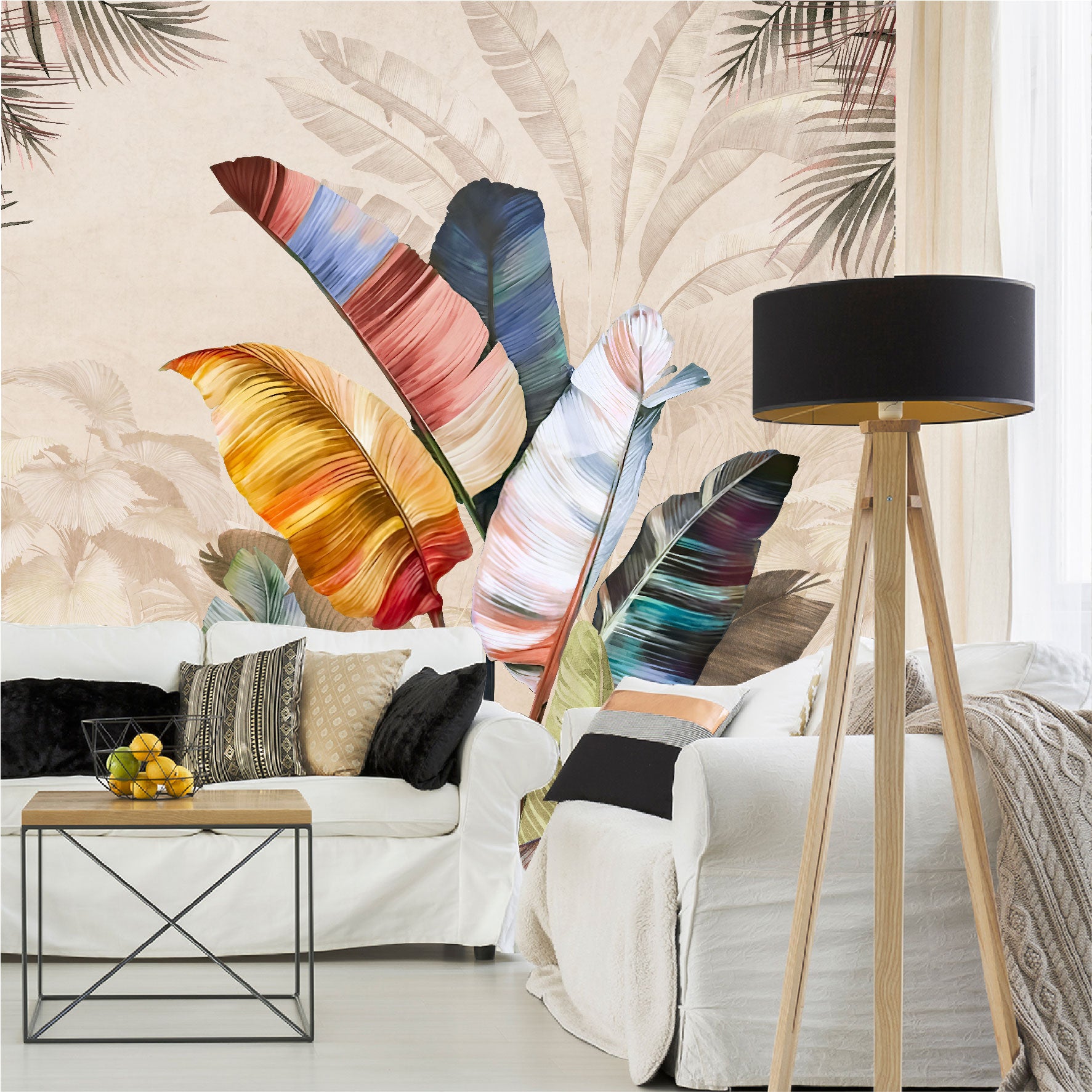 Mural Plumas Tropicales Multicolor - MT409