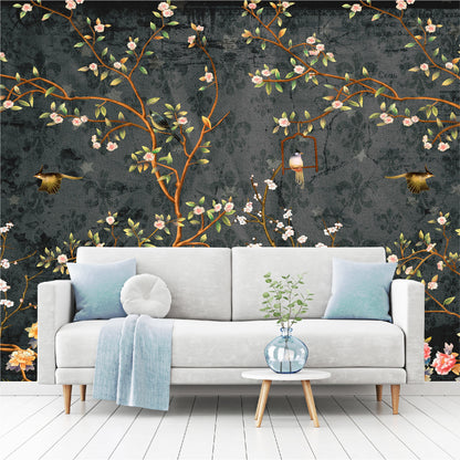 Mural Campestre Inglés Gris Oscuro - Negro - MT375