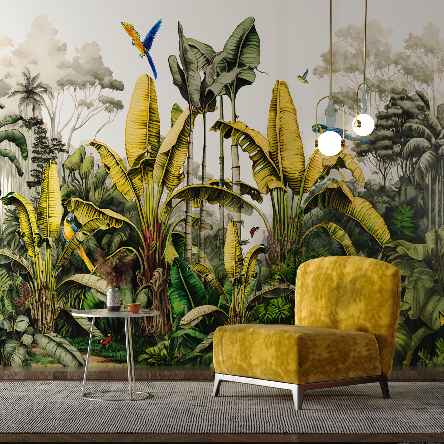 Mural Selva Tropical de Plátanos y Palmeras - MT347