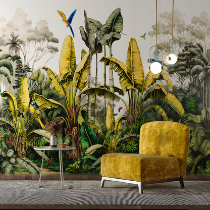 Mural Selva Tropical de Plátanos y Palmeras - MT347