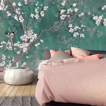 Mural Tropical Árbol con Flores y Pájaros - MT186