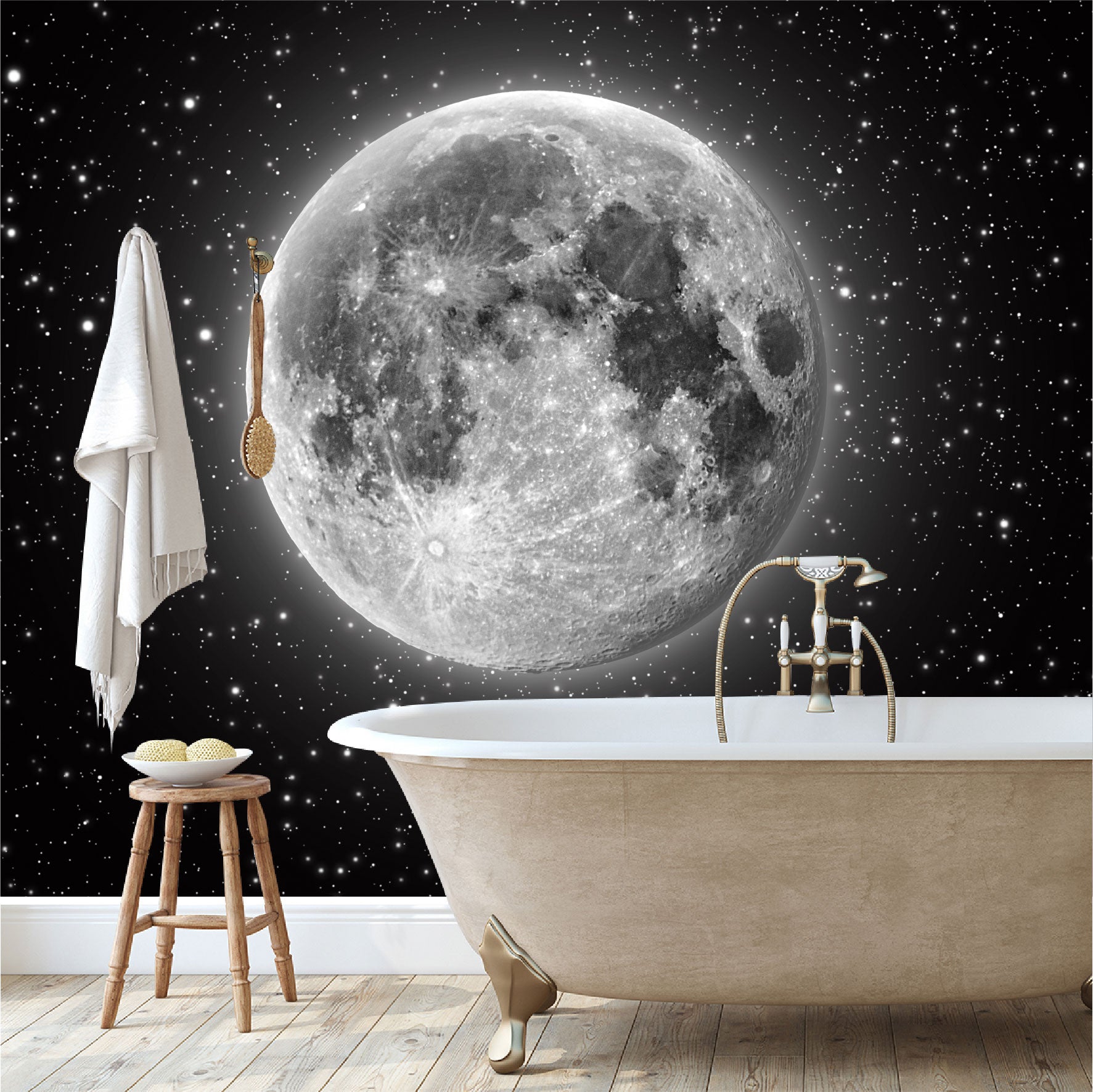 Fotomural Luna llena con estrellas - FM011