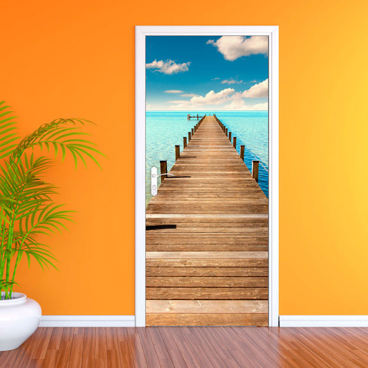 Vinilo Decorativo Para Puertas - Embarcadero en la Playa - VP006