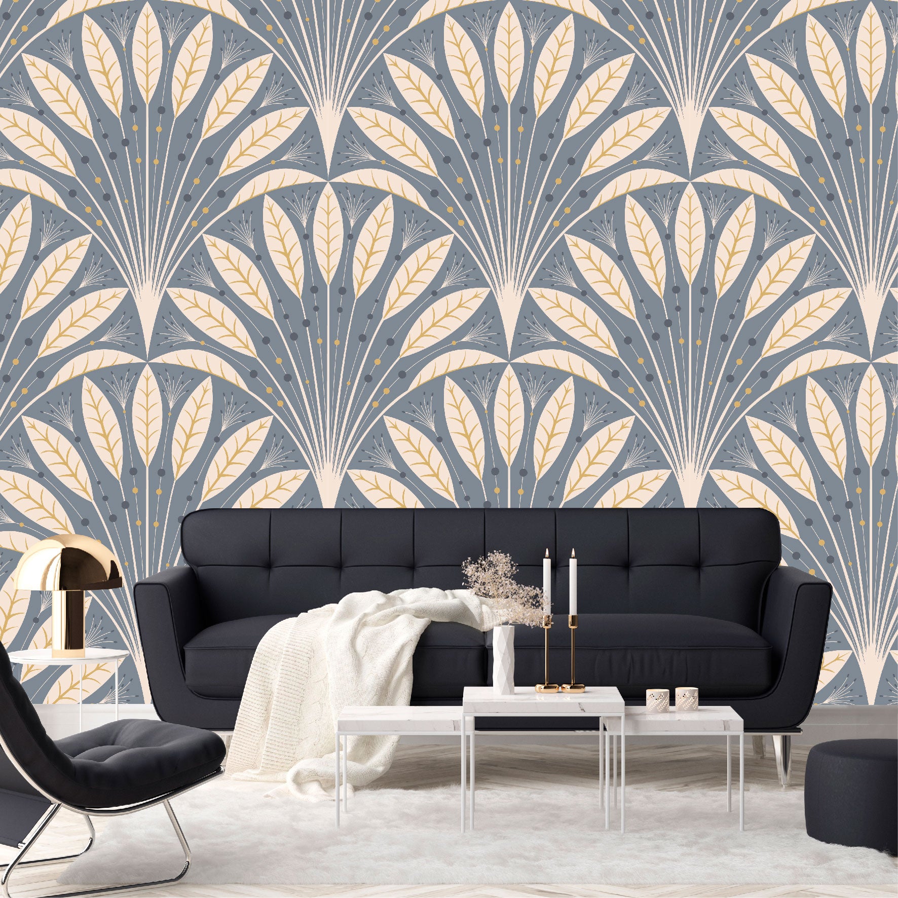 Patrón Hojas Mágicas - MT554 - Gris, Marrón, Beige