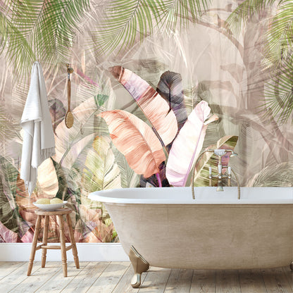 Mural Tropical Plumas Coloridas - MT578