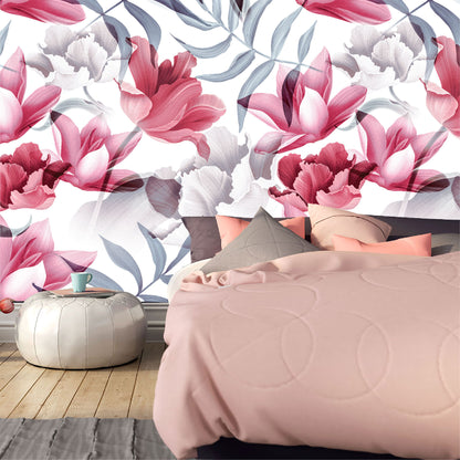 Vinilo Mate Flores Grandes Fucsias 052