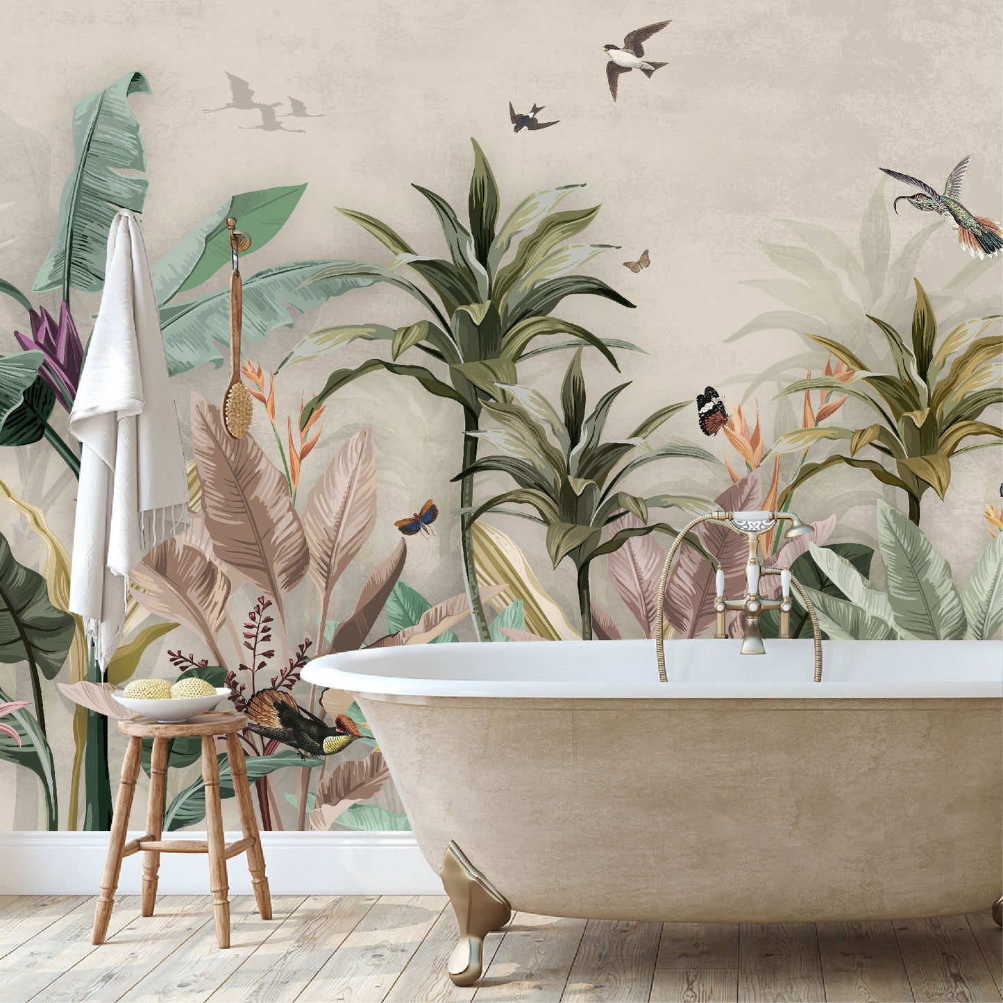 Mural4 Jungla Vintage Fondo Claro - MT251