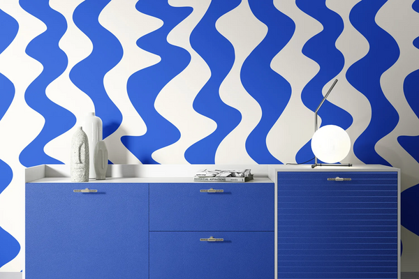 Mural Abstracto Blue Waves - MUABS025