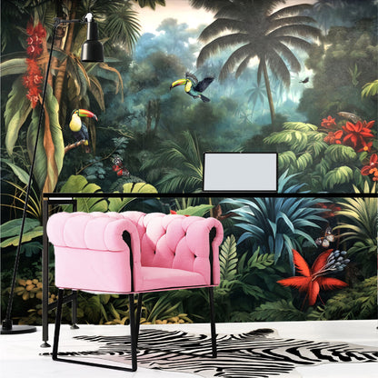 Mural Jungla Tropical con Loros - MT405