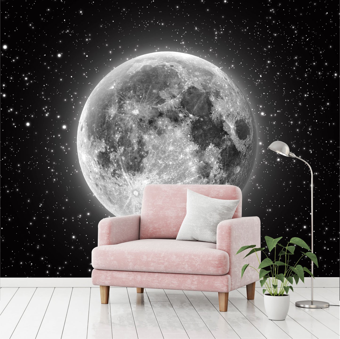 Fotomural Luna llena con estrellas - FM011