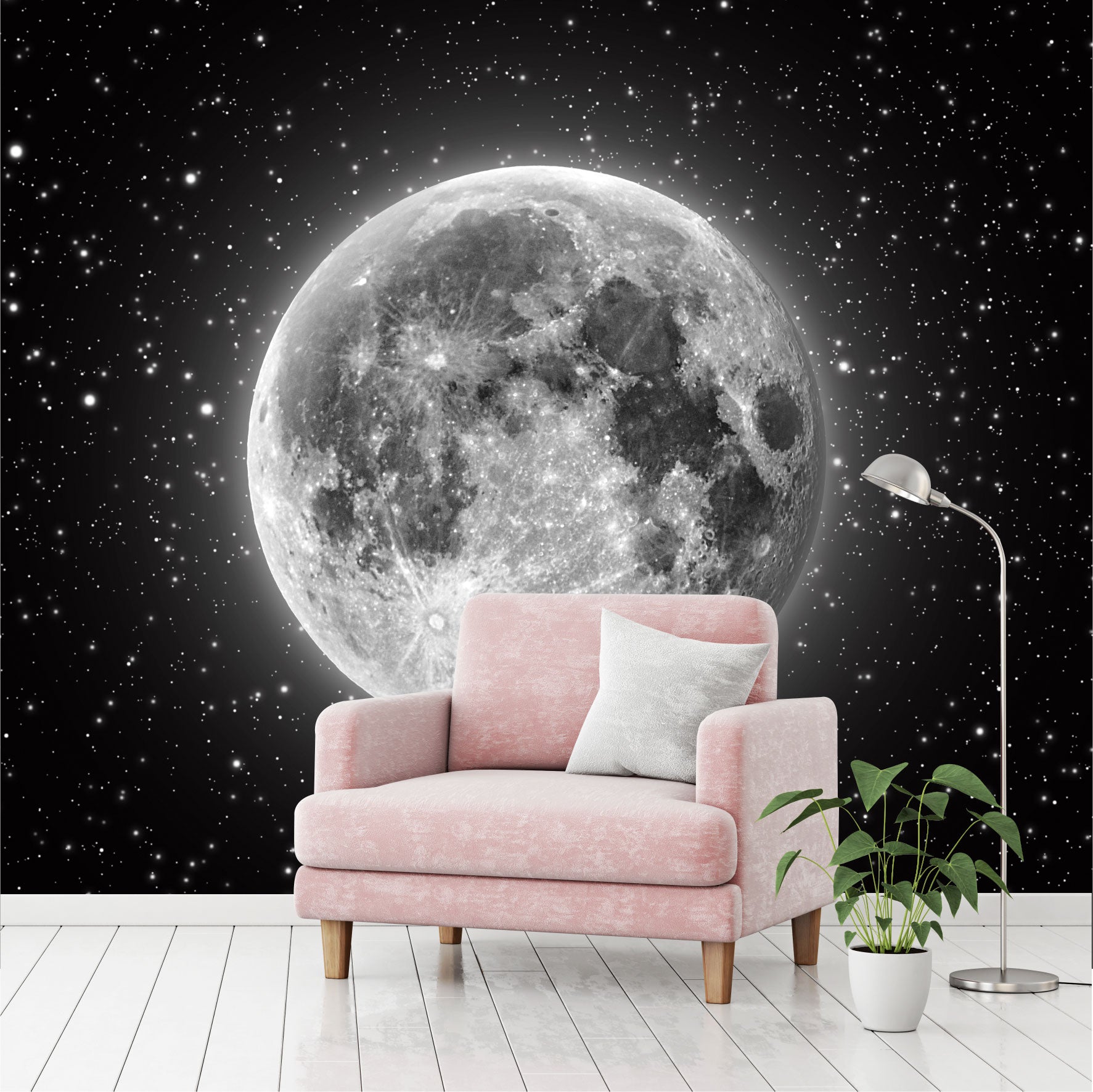 Fotomural Luna llena con estrellas - FM011