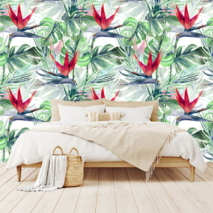 Vinilo Mate Tropical Flores rojas de Stritzia 081