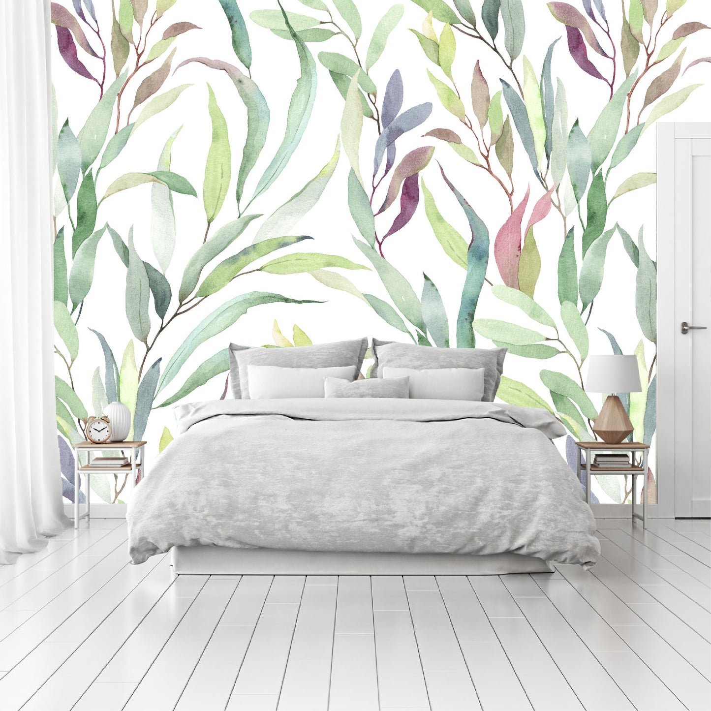 Mural Tropical Hojas Coloridas - MT187