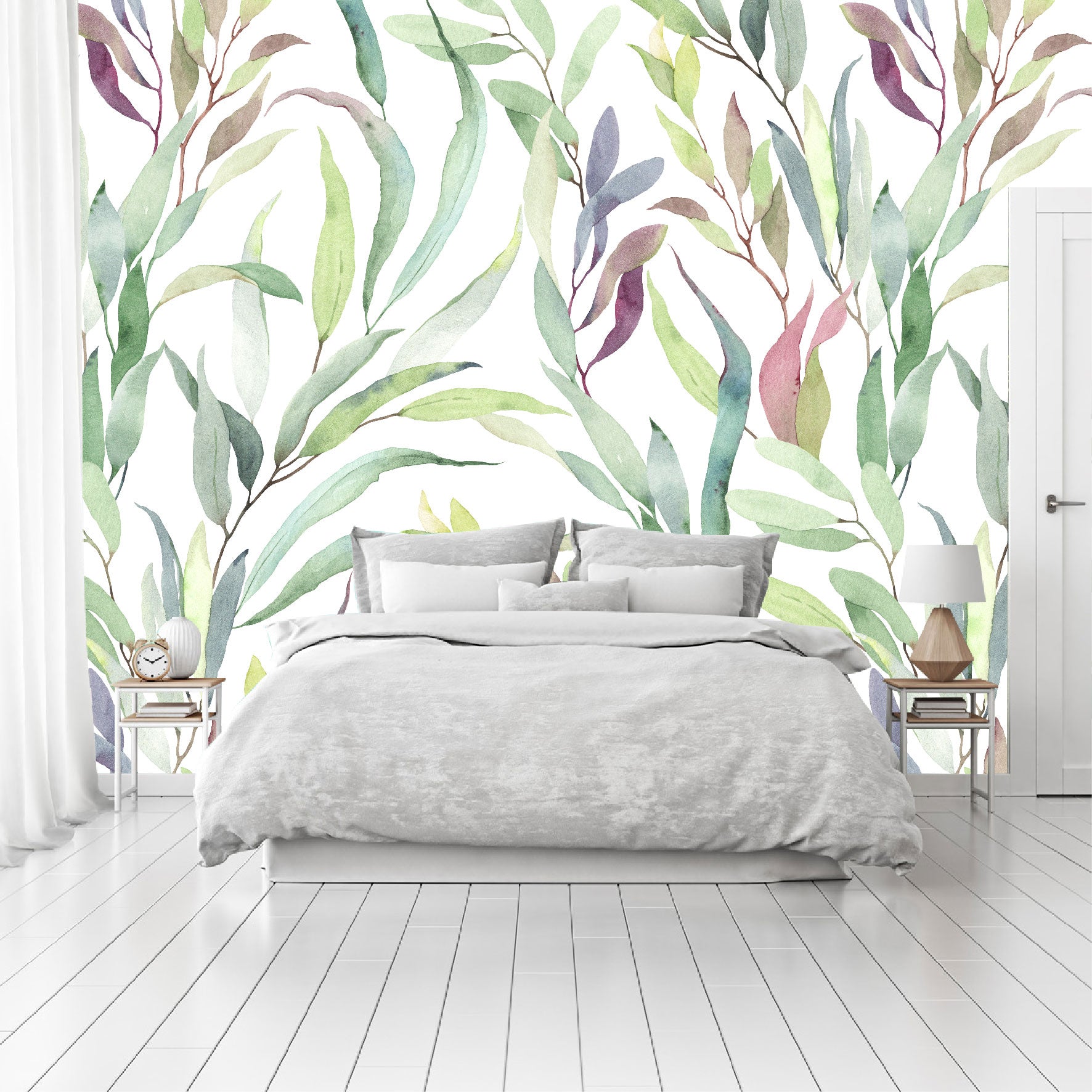 Mural Tropical Hojas Coloridas - MT187
