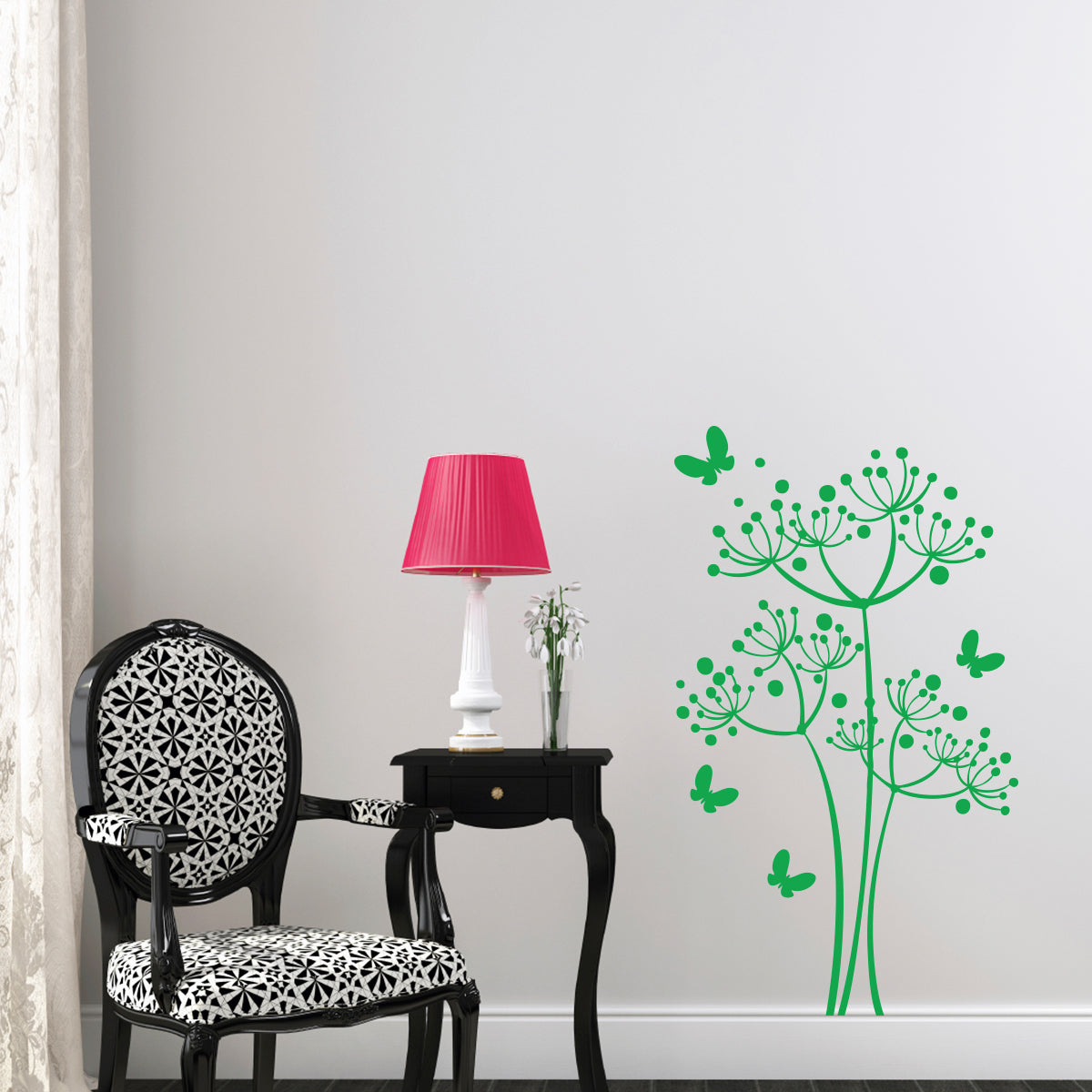 Vinilo Decorativo Flores con Mariposas - VDC040