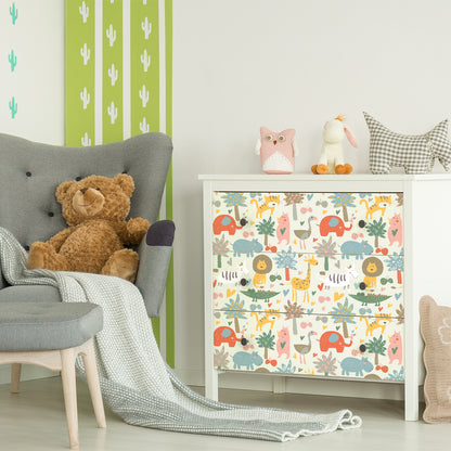 Vinilo para Muebles Animales Tropicales Felices - MI109