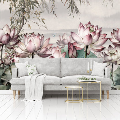 Mural Tropical Flores de Loto - MT391