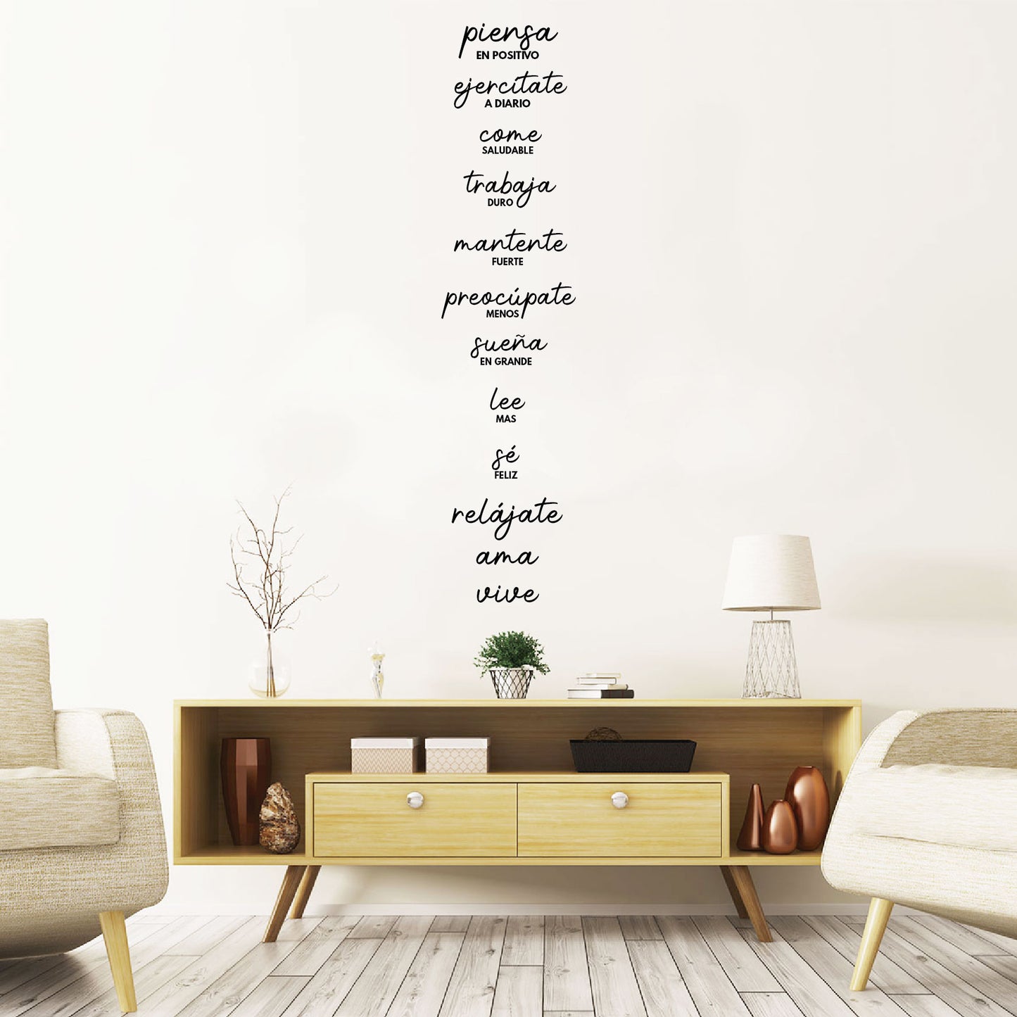 Vinilo Decorativo Frase - Piensa en positivo.. - VDC023