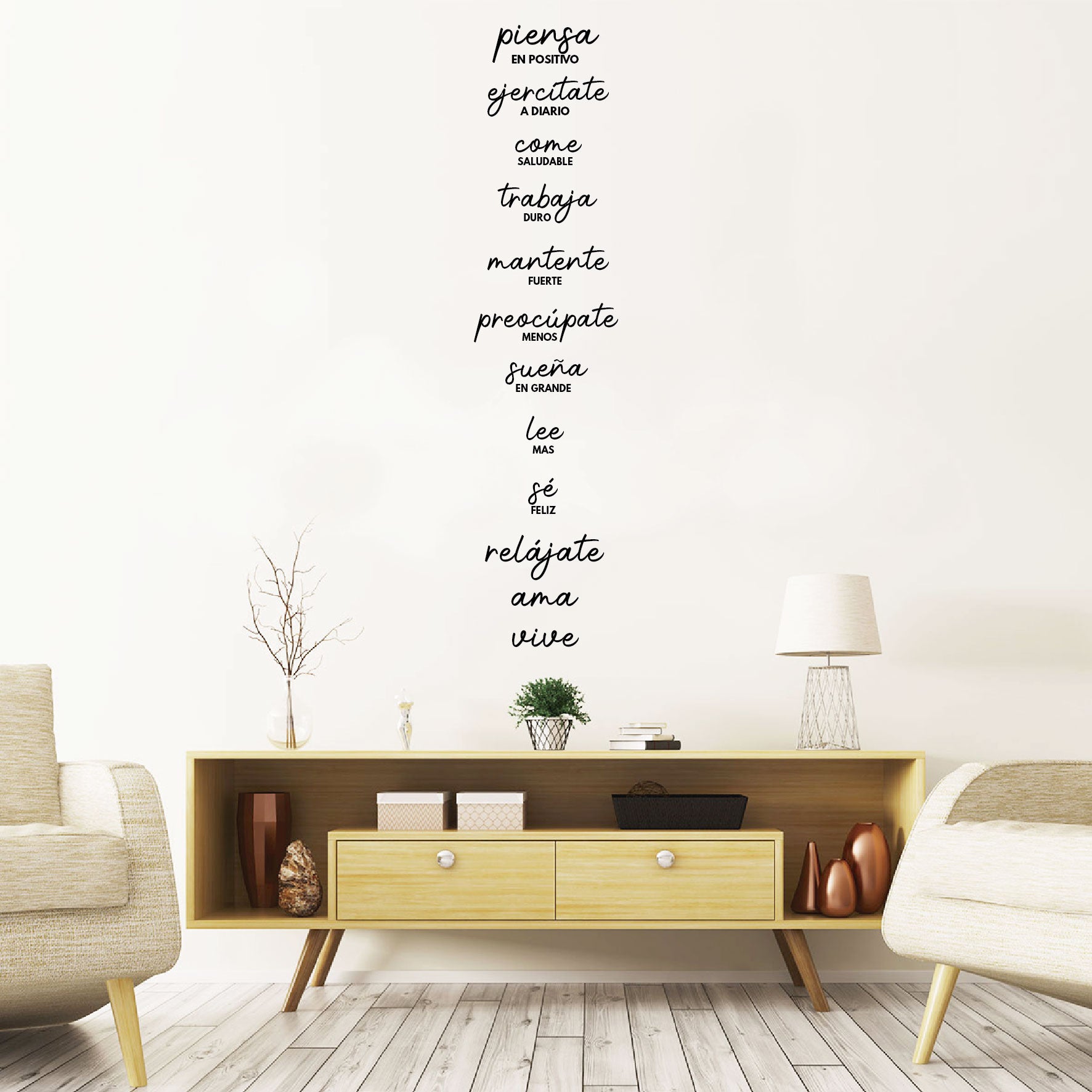 Vinilo Decorativo Frase - Piensa en positivo.. - VDC023