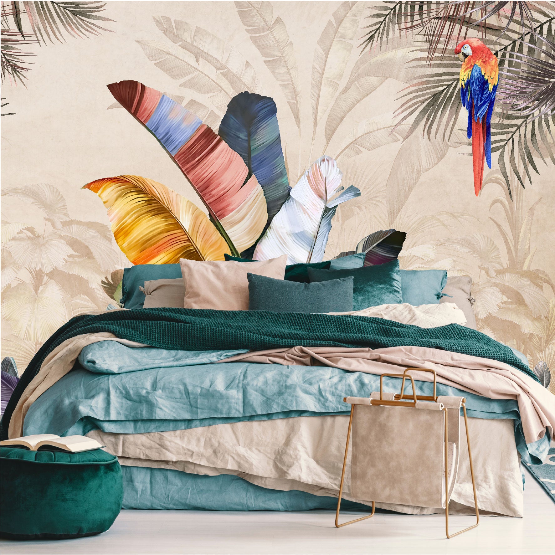 Mural Plumas Tropicales Multicolor - MT409