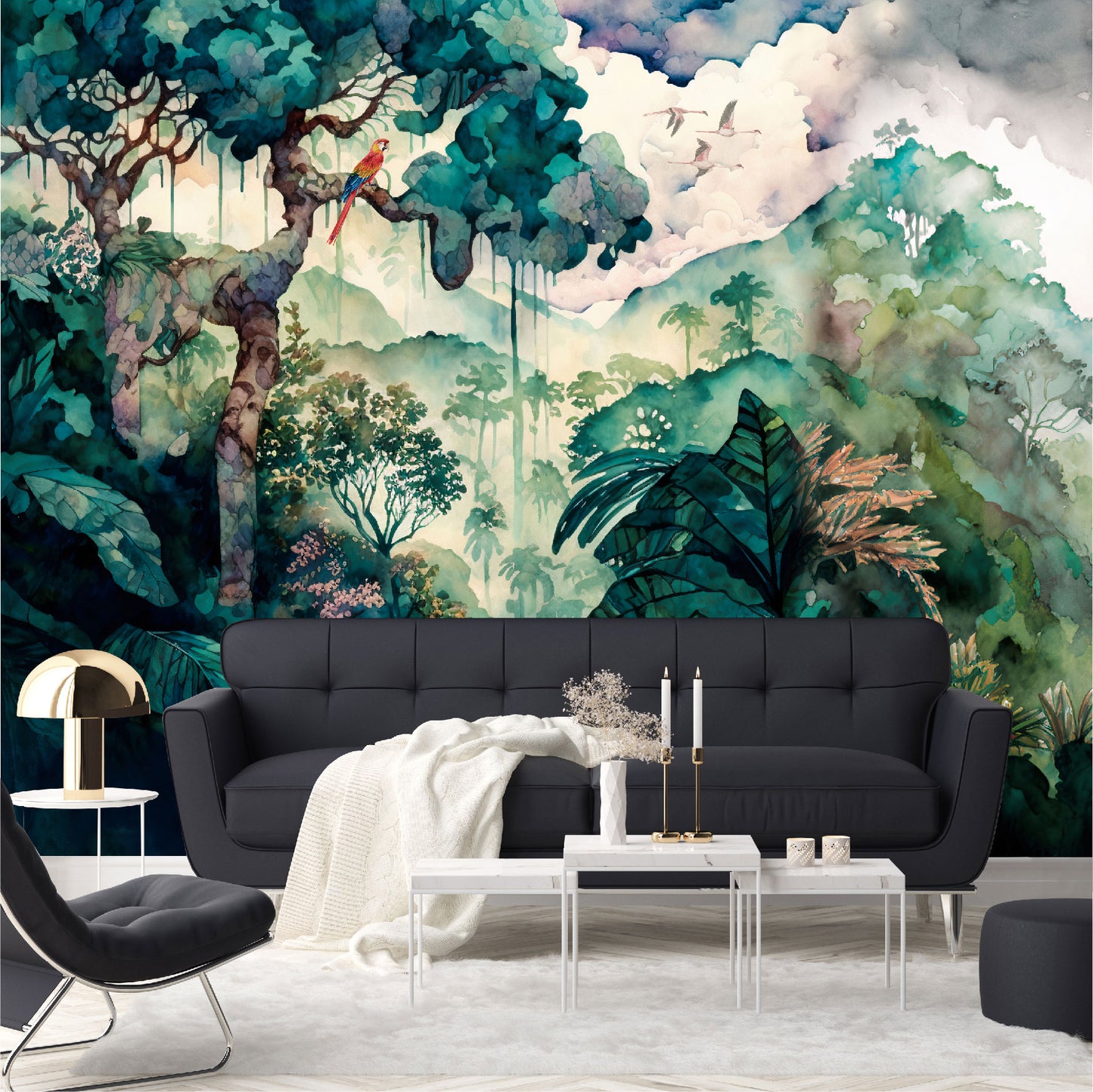 Mural Jungla Tropical Acuarelada - MT324