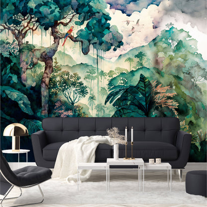 Mural Jungla Tropical Acuarelada - MT324
