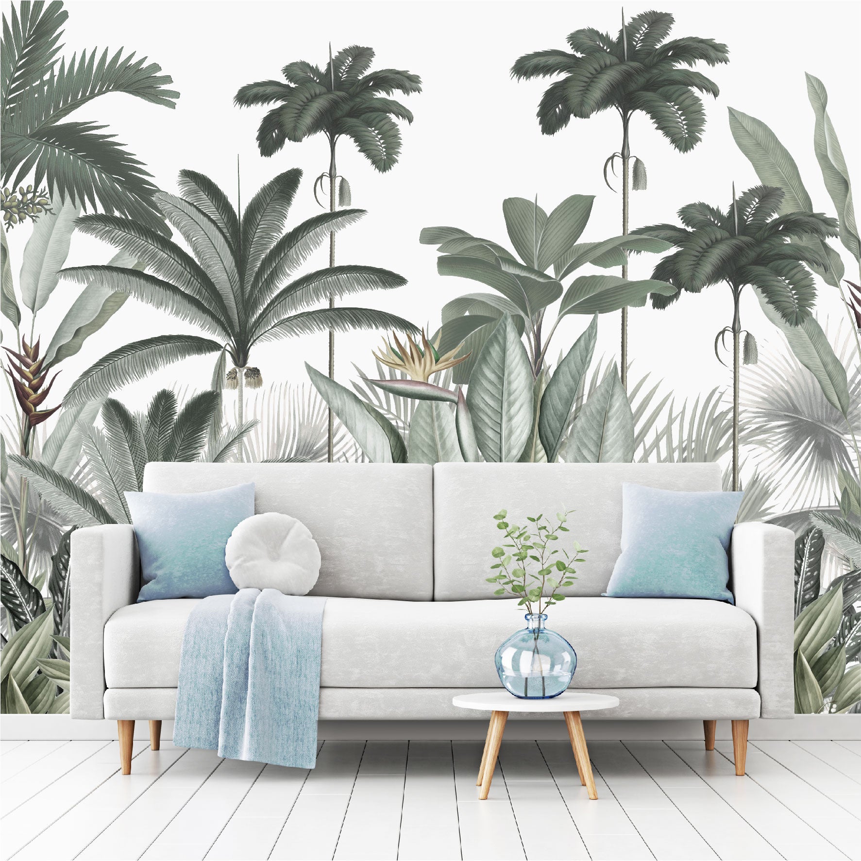 Mural palmeras y hojas tropicales - MT390