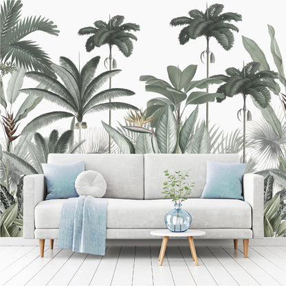 Mural palmeras y hojas tropicales - MT390