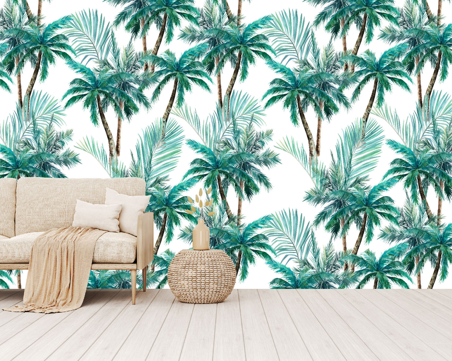 Mural Hojas con Palmeras Tropicales - MT117