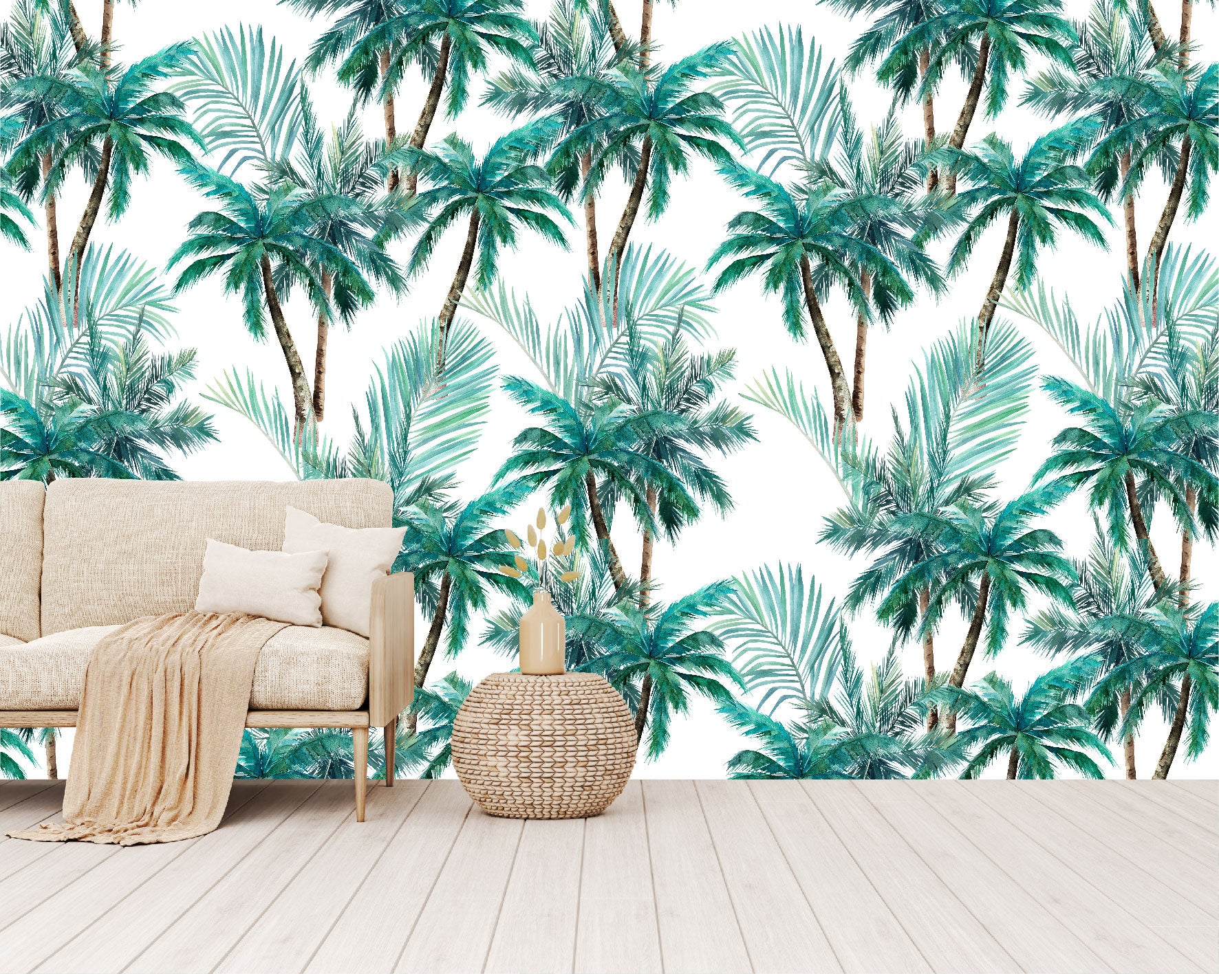 Mural Hojas con Palmeras Tropicales - MT117