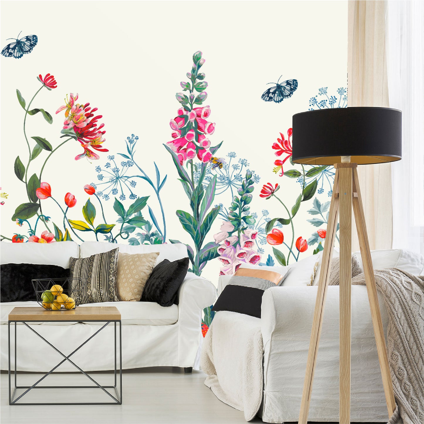 Mural Flores Botanicas Acuareladas - MT404