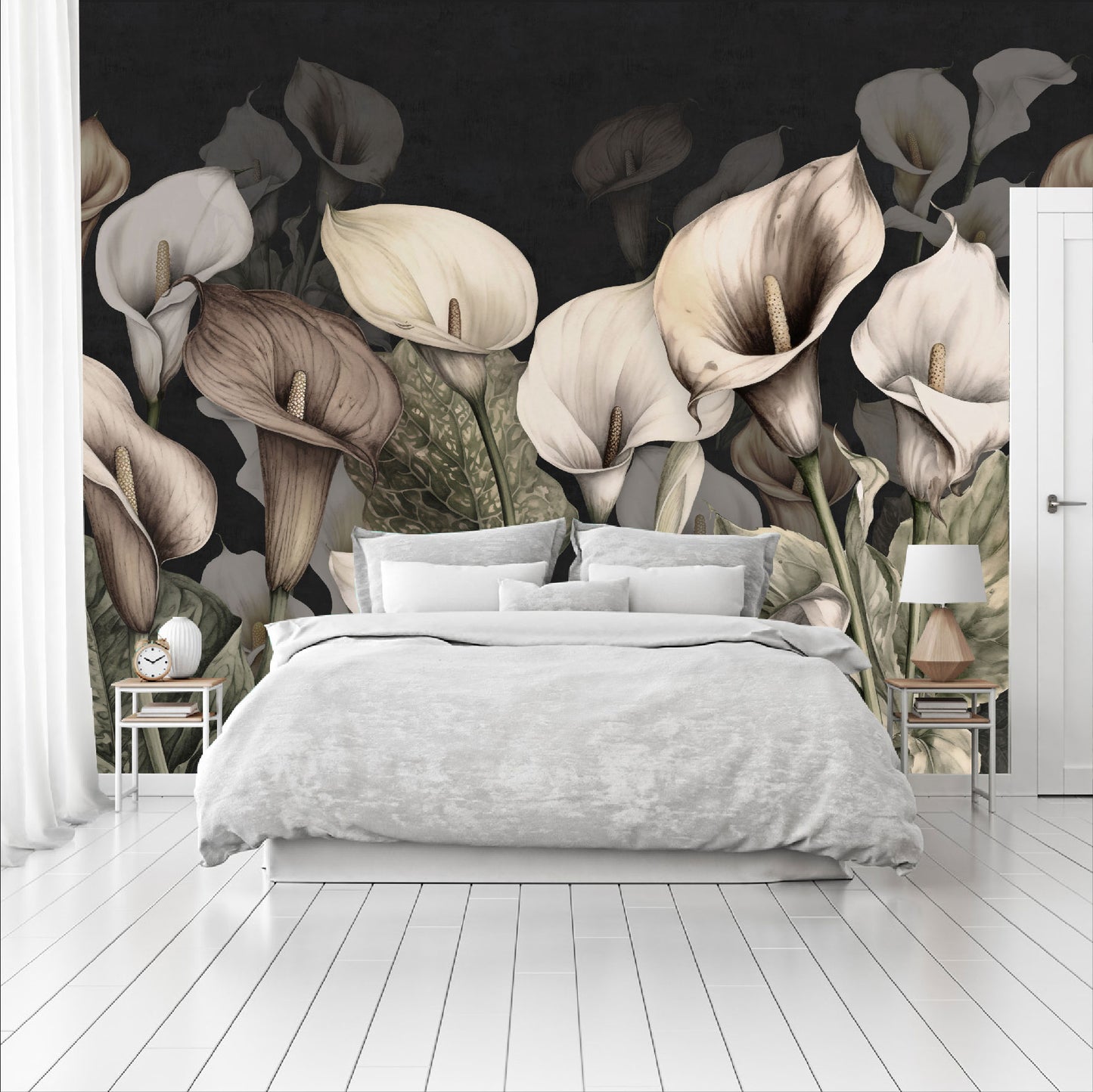 Mural Tropical Calas con fondo negro - MT415