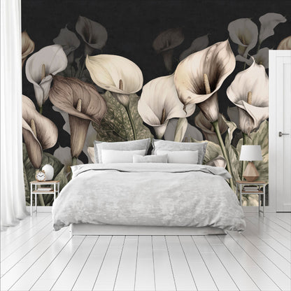Mural Tropical Calas con fondo negro - MT415