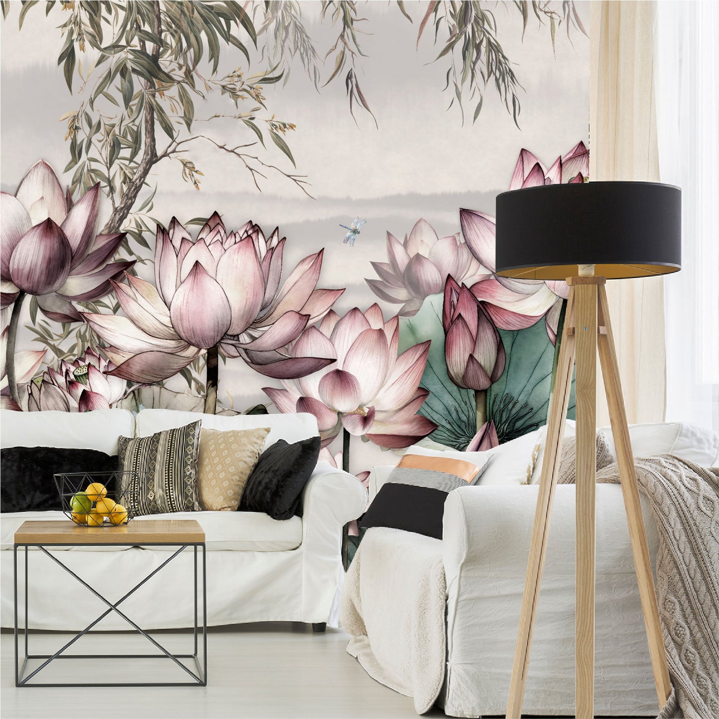 Mural Tropical Flores de Loto - MT391