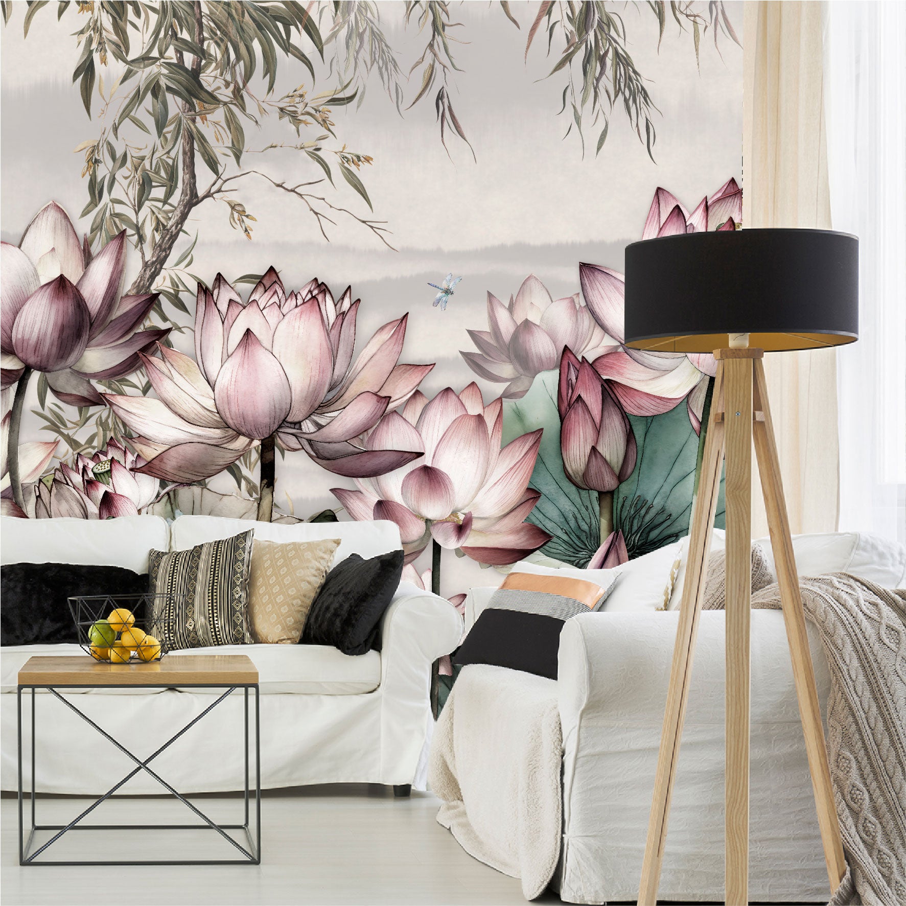 Mural Tropical Flores de Loto - MT391
