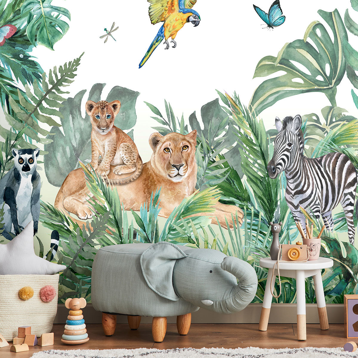 Mural Jungla con Animales del Sabana - MT134