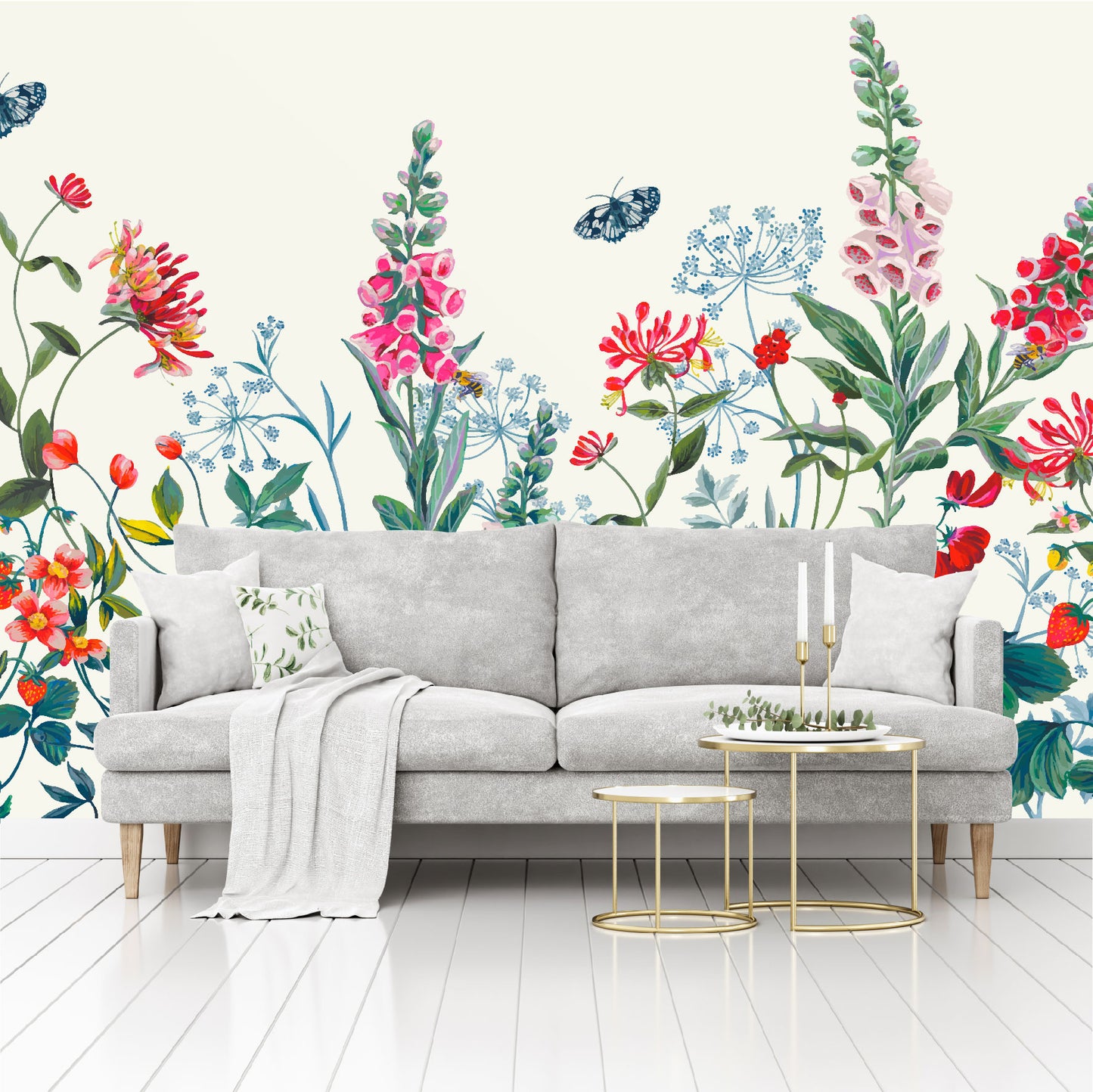 Mural Flores Botanicas Acuareladas - MT404