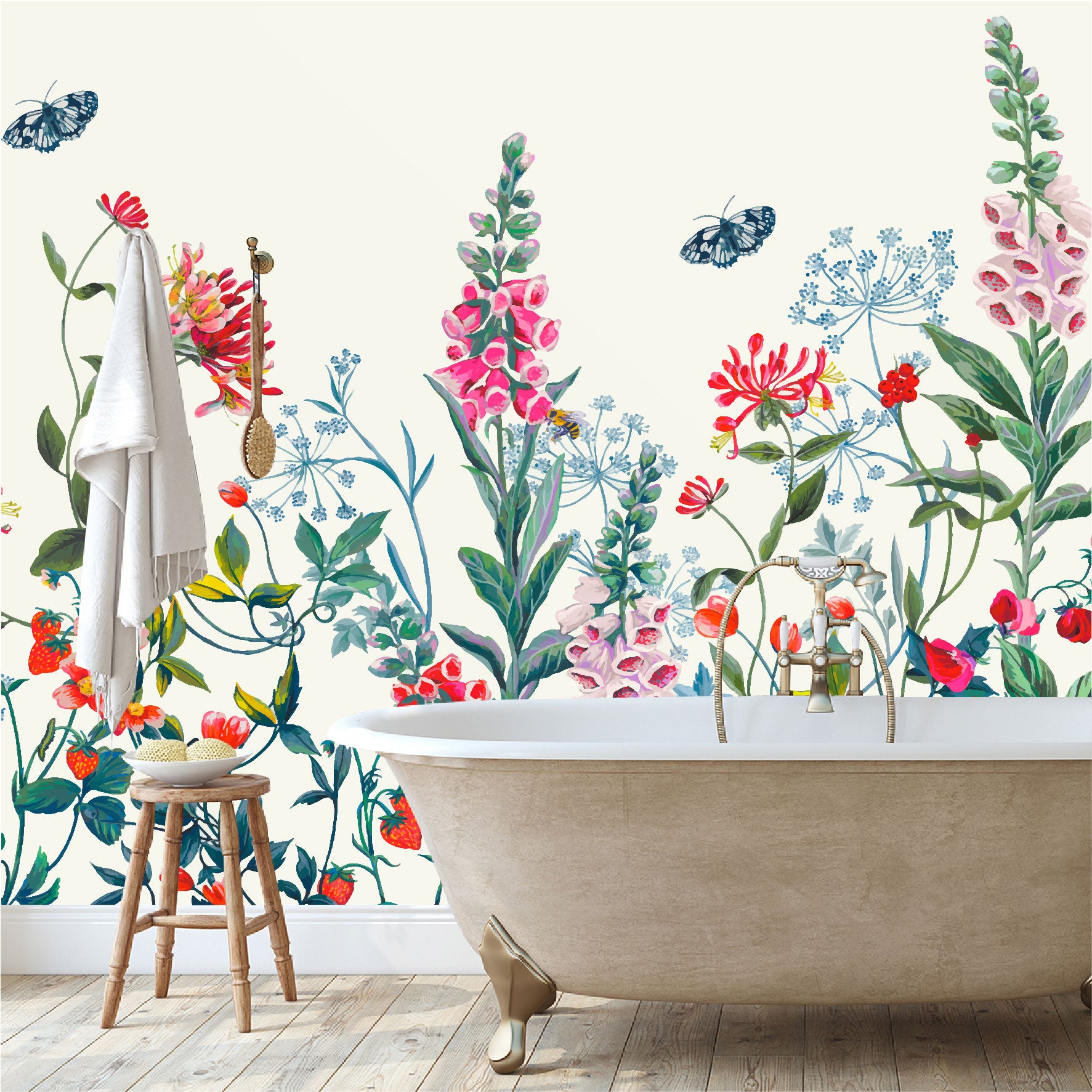 Mural Flores Botanicas Acuareladas - MT404